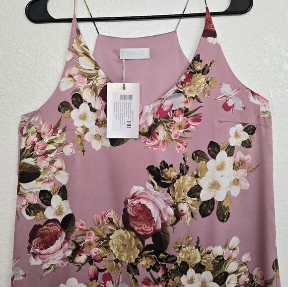 La Selva Women's Silk Floral  Maxi Dress  Slit Sides Strapy Sleeve Lightweight S - Picture 2 of 14